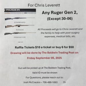 RAFFLE FOR CHRIS LEVERETT CANCER PATIENT