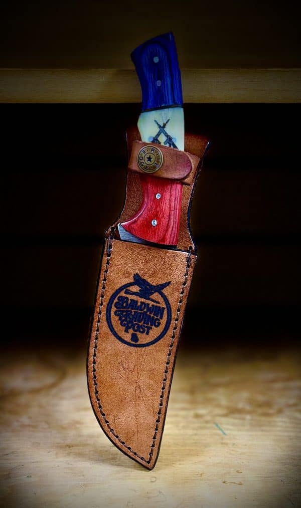 LOCAL HAND CRAFTED BTP KNIFE WITH CUSTOM LEATHER SHEATH