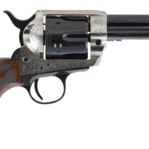 Cimarron PP410LSFW Frontier Pre-War 1896-1940 45 Colt (LC) 6 Shot, 4.75" Blued Steel Barrel, Blued Cylinder, Old Silver Engraved Steel Frame, Checkered Walnut Grip, Exposed Hammer