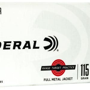 Federal RTP9115 Range & Target 9mmLuger 115gr Full Metal Jacket 50 Per Box/20 Case