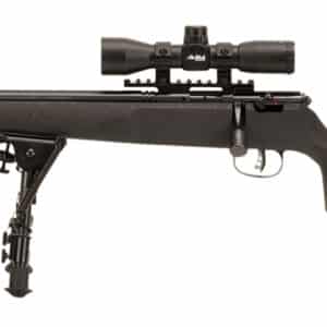Savage Arms 13836 Rascal Target XP Youth 22 LR 1rd 16.12" Barrel, Matte Blued Metal Finish, Matte Black Synthetic Stock, Includes 4x32mm Scope & Bipod, Left Hand