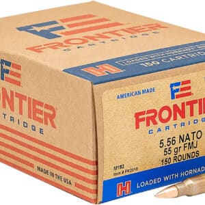Frontier Cartridge FR2015 Military Grade Centerfire Rifle 5.56x45mmNATO 55gr Full Metal Jacket 150 Per Box/8 Case