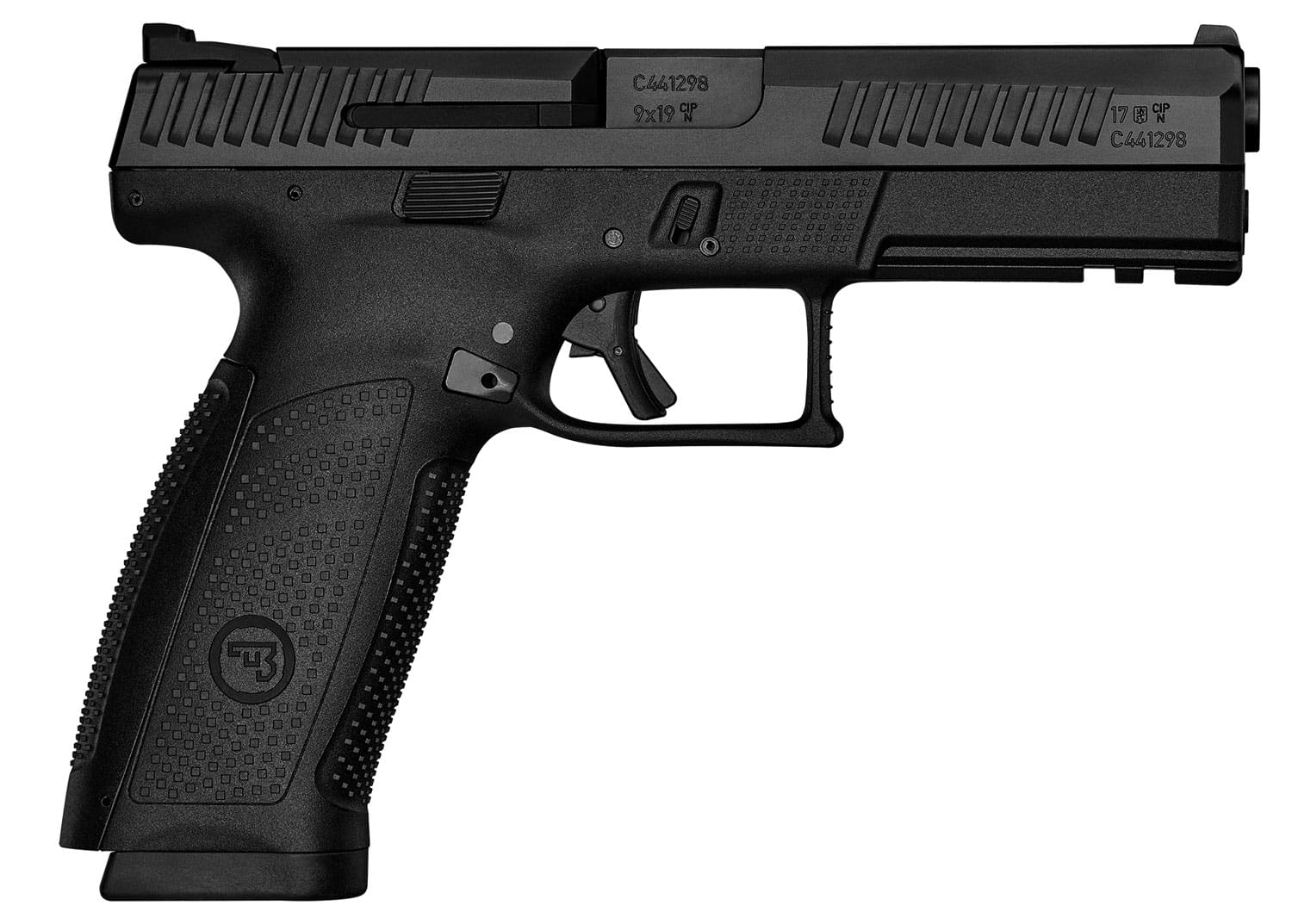 CZ-USA 91540 P-10 F 9mm Luger 19+1 4.50" Black Steel Barrel, Black Nitride Serrated Steel Slide, Black Polymer Frame w/Picatinny Rail, Black Interchangeable Backstrap Grip