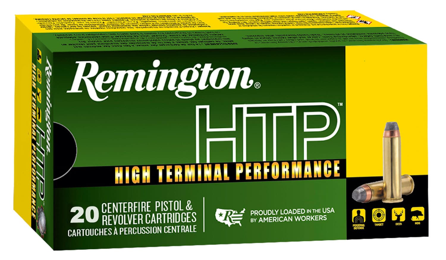 Remington Ammunition 22233 HTP 357Mag 158gr Jacketed Soft Point 20 Per Box/25 Case