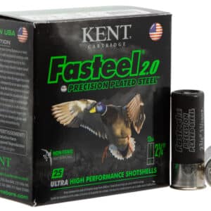 Kent Cartridge K122FS302 Fasteel 2.0 12 Gauge 2.75" 1 1/16 oz 2 Shot 25 Per Box/ 10 Case