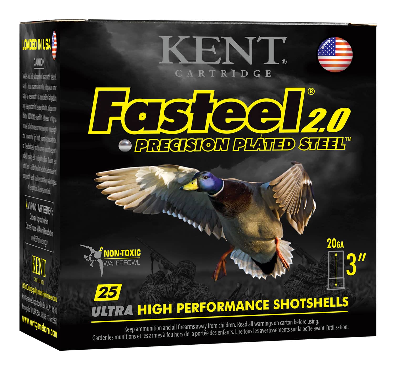 Kent Cartridge K203FS242 Fasteel 2.0 20 Gauge 3" 7/8 oz 2 Shot 25 Per Box/ 10 Case
