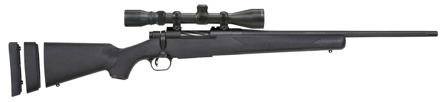 Mossberg 28027 Patriot Super Bantam 6.5 Creedmoor Caliber with 5+1 Capacity, 20" Fluted Barrel, Blued Metal Finish & Black Synthetic Stock Right Hand (Youth) Includes 3-9x40mm Scope
