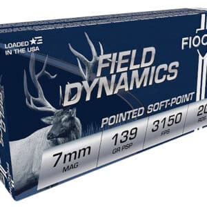 Fiocchi 7RMA Field Dynamics 7mmRemMag 139gr Pointed Soft Point 20 Per Box/10 Case