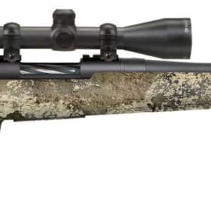 Mossberg 28066 Patriot Super Bantam 7mm-08 Rem Caliber with 5+1 Capacity, 20" Fluted Barrel, Blued Metal Finish & TrueTimber Strata Synthetic Stock Right Hand (Youth) Includes 3-9x40mm Scope