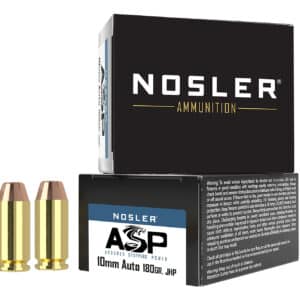 Nosler 51400 Assured Stopping Power Handgun 10mmAuto 180gr Jacketed Hollow Point 20 Per Box/20 Case