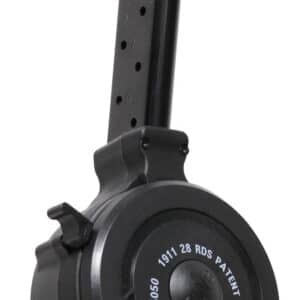 Iver Johnson Arms IJ1911DRUM45 1911  28rd Drum 45 ACP Black Metal w/Polymer Floor Plate