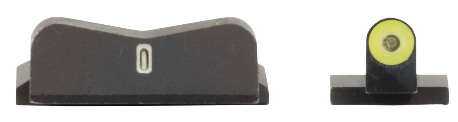 XS Sights SW0029S5Y DXT2 Big Dot Night Sights- Smith and Wesson Black | Green Tritium Yellow Outline Front Sight Green Tritium White Outline Bar Rear Sight