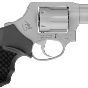 Taurus 2-856029CH 856 Small 38 Special +P 6 Shot 2" Matte Stainless Steel Barrel, Cylinder & Frame, Black Finger Grooved Rubber Grip, Transfer Bar Safety, Concealed Hammer