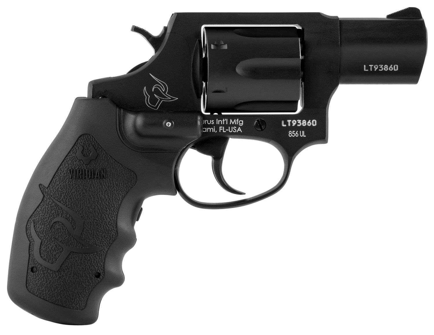 Taurus 2-856021ULVL 856 Ultra-Lite 38 Special 6rd 2" Matte Black Cylinder & Barrel Matte Black Anodized Aluminum Frame Black Polymer Grip w/Viridian Laser