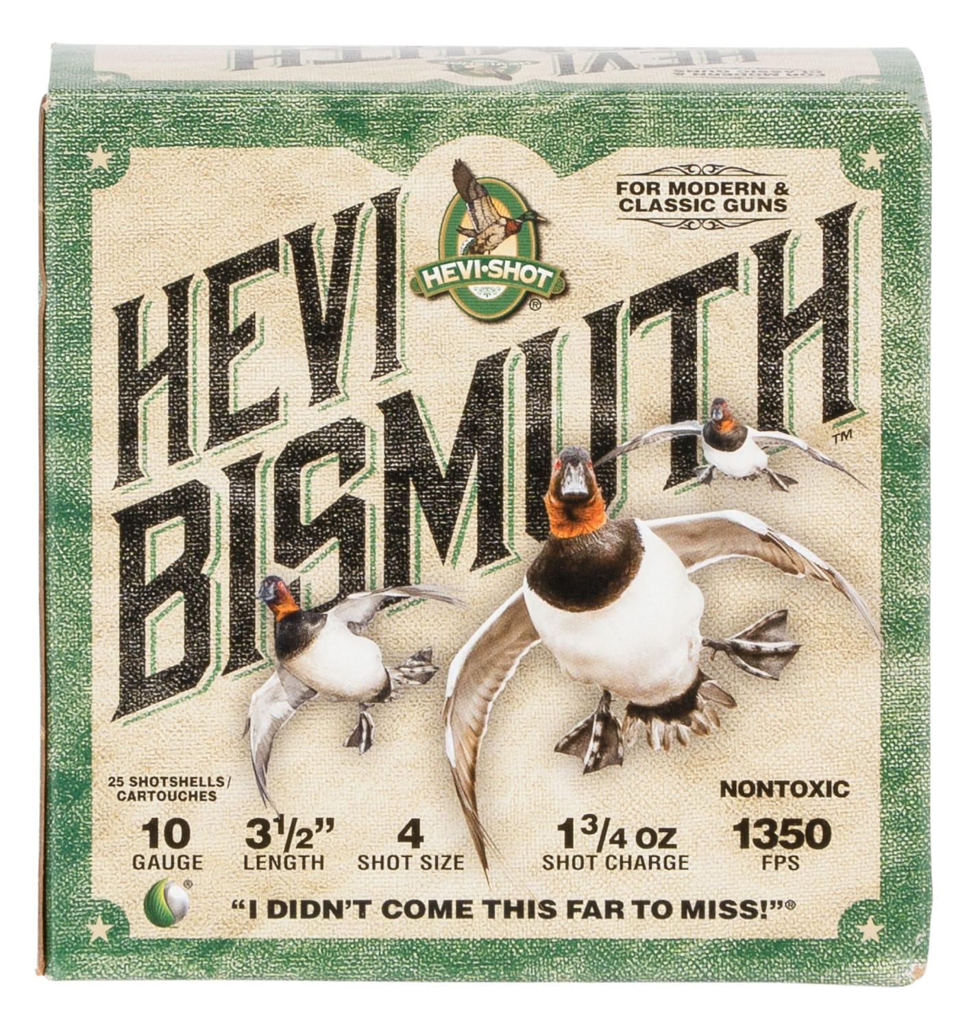HEVI-Shot HS15504 HEVI-Bismuth 10Gauge 3.50" 1 3/4oz Bismuth 4Shot 25 Per Box/10 Case