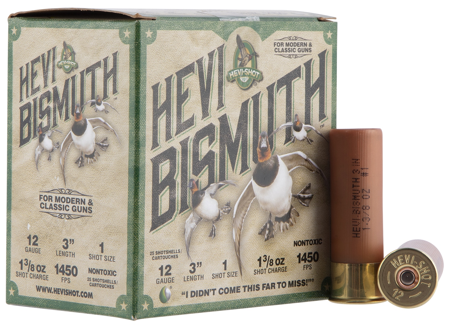 HEVI-Shot HS14001 HEVI-Bismuth 12Gauge 3" 1 3/8oz Bismuth 1Shot 25 Per Box/10 Case