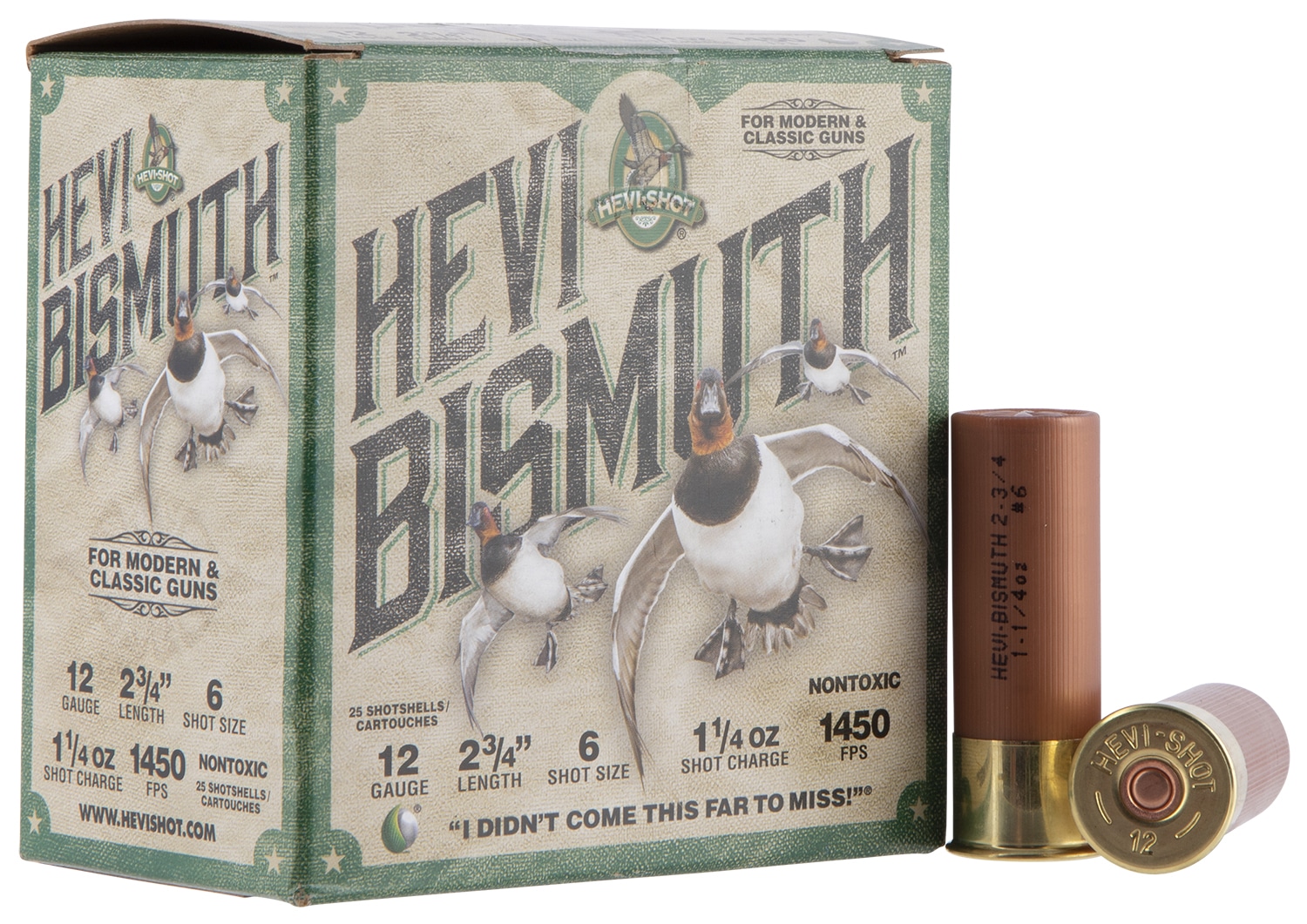 HEVI-Shot HS14706 HEVI-Bismuth 12Gauge 2.75" 1 1/4oz Bismuth 6Shot 25 Per Box/10 Case