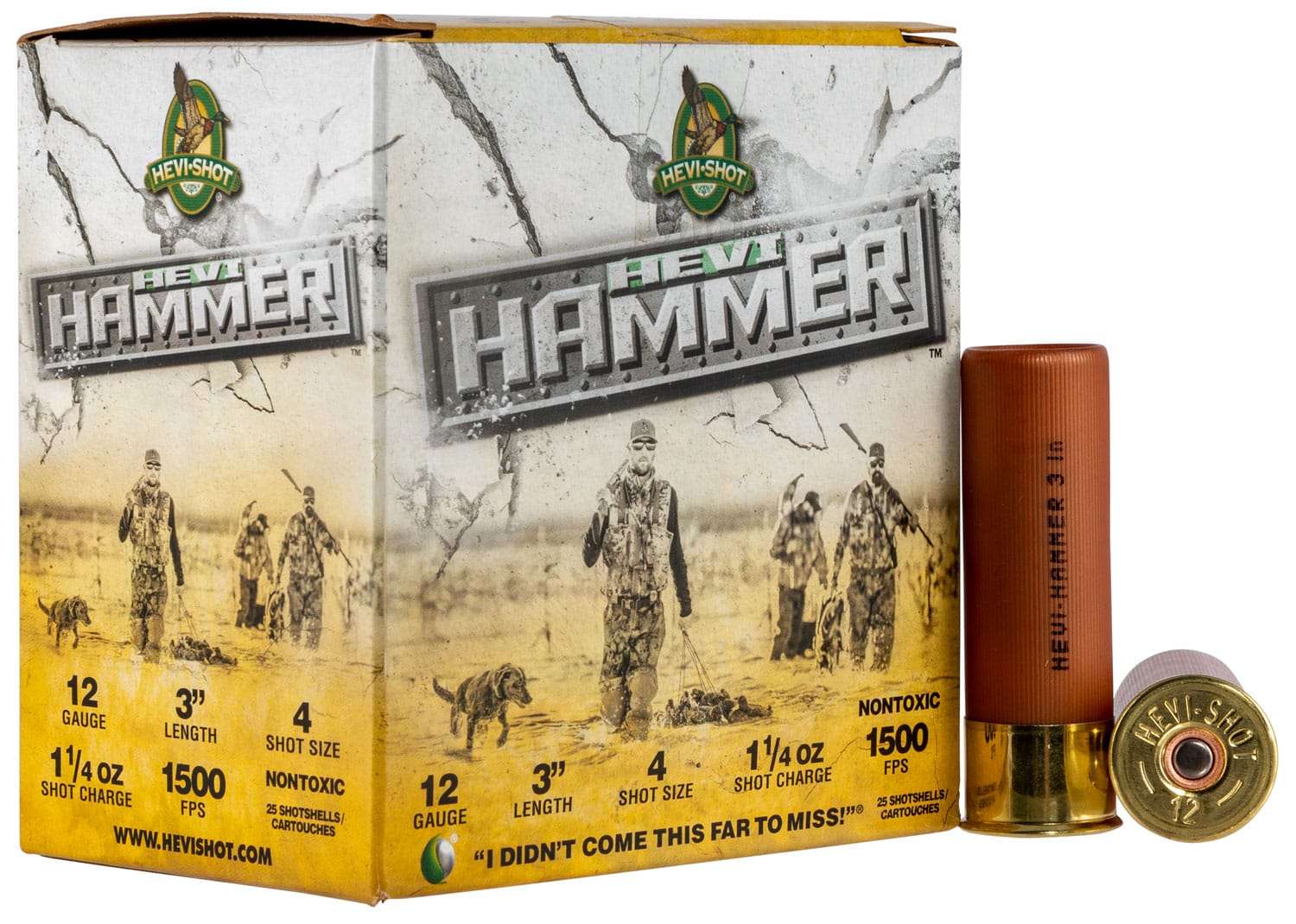 HEVI-Shot HS28004 HEVI-Hammer 12Gauge 3" 1 1/4oz 4Shot 25 Per Box/10 Case