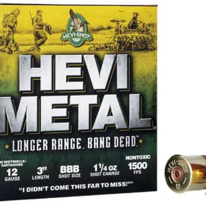 HEVI-Metal HS38008 HEVI-Metal Longer Range 12Gauge 3" 1 1/4oz BBBShot 25 Per Box/10 Case