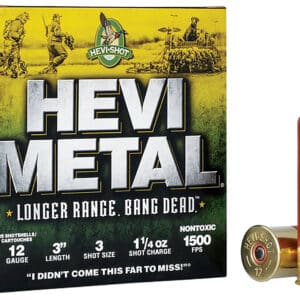 HEVI-Metal HS38003 HEVI-Metal Longer Range 12Gauge 3" 1 1/4oz 3Shot 25 Per Box/10 Case