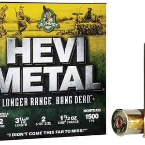 HEVI-Metal HS38502 HEVI-Metal Longer Range 12Gauge 3.50" 1 1/2oz 2Shot 25 Per Box/10 Case