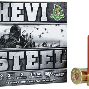 HEVI-Shot HS60002 HEVI-Steel  12Gauge 3" 1 1/4oz 2Shot 25 Per Box/10 Case