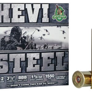 HEVI-Shot HS65888 HEVI-Steel 12Gauge 3.50" 1 3/8oz BBBShot 25 Per Box/10 Case