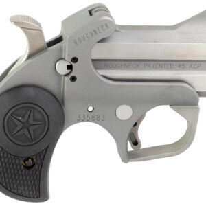 Bond Arms BARN Roughneck  45 ACP 2 Shot 2.50" Rough Matte Stainless Steel Barrel & Frame, Black Rubber Grips