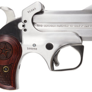Bond Arms BATD Texas Defender 45 Colt (LC)/410 Gauge 2rd 3" Barrel, Stainless Metal Finish, Rosewood Grip, Blade Front/Fixed Rear Sights, Manual Safety