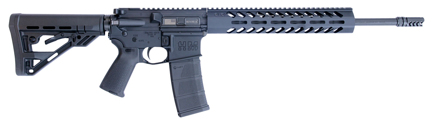 HM Defense HM15FMB556 Defender M5 5.56x45mm NATO Caliber with 16" Barrel, 30+1 Capacity, Black Hard Coat Anodized Metal Finish, Black Mil-Spec HM Stock & Enhanced Polymer Grip Right Hand