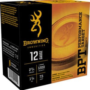 Browning Ammo B193621227 BPT Performance Target Heavy 12Gauge 2.75" 1 1/8oz 7.5Shot 25 Per Box/10 Case