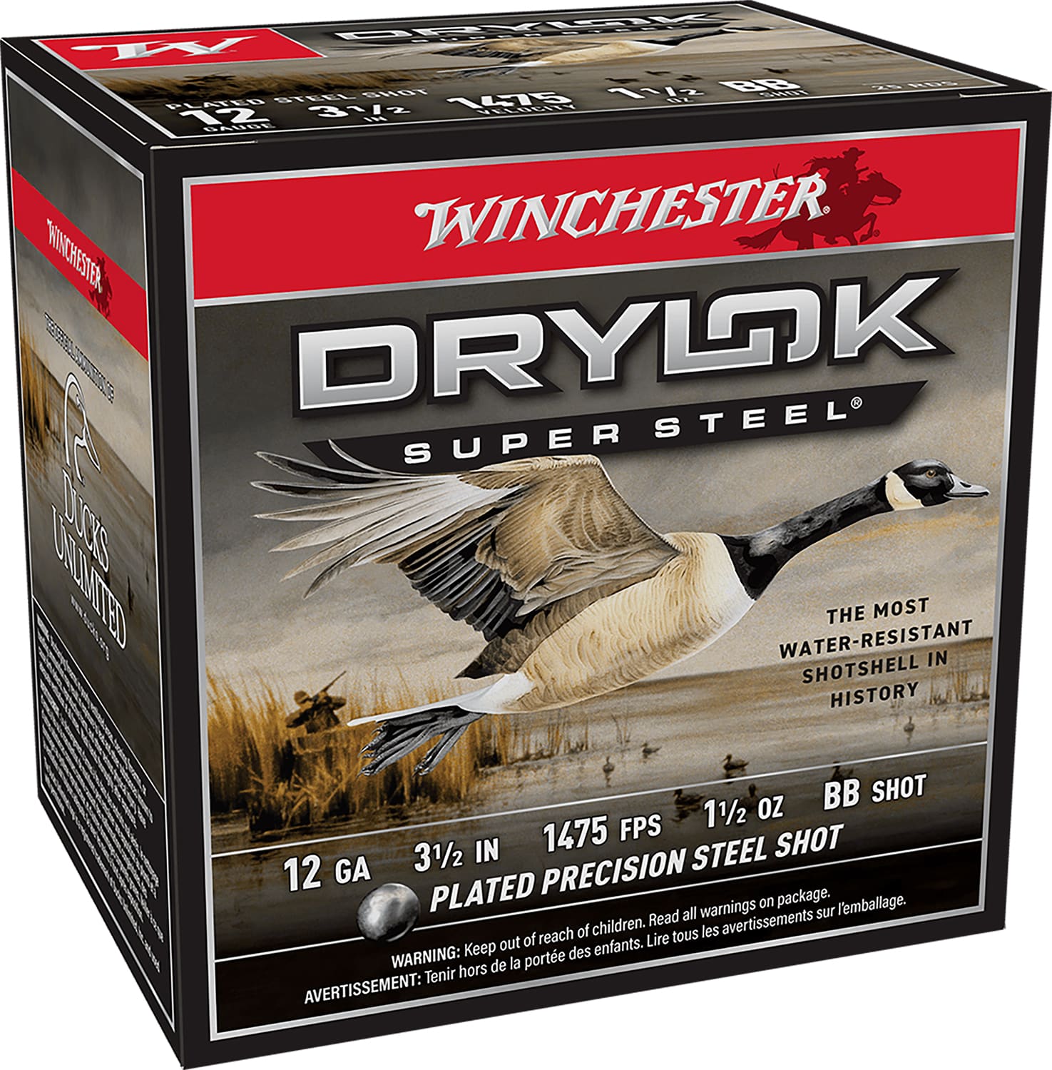 Winchester Ammo SSH12LHBB Drylok Super Steel High Velocity 12Gauge 3.50" 1 1/2oz BBShot 25 Per Box/10 Case