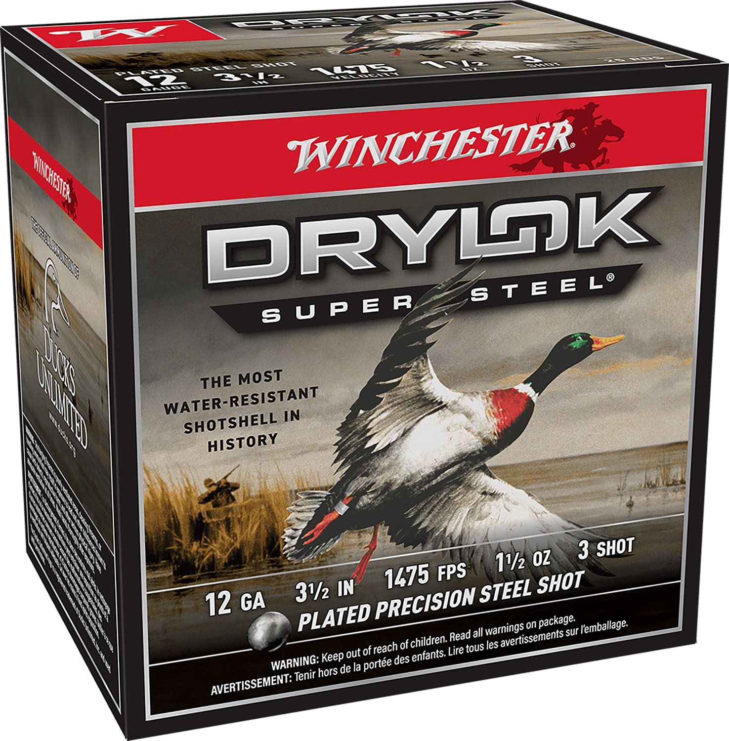 Winchester Ammo SSH12LH3 Drylok Super Steel High Velocity 12Gauge 3.50" 1 1/2oz 3Shot 25 Per Box/10 Case
