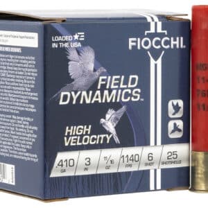 Fiocchi 410HV6 Field Dynamics High Velocity 410Gauge 3" 11/16oz 6Shot 25 Per Box/10 Case