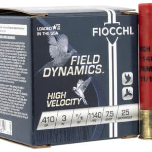 Fiocchi 410HV75 Field Dynamics High Velocity 410Gauge 3" 11/16oz 7.5Shot 25 Per Box/10 Case