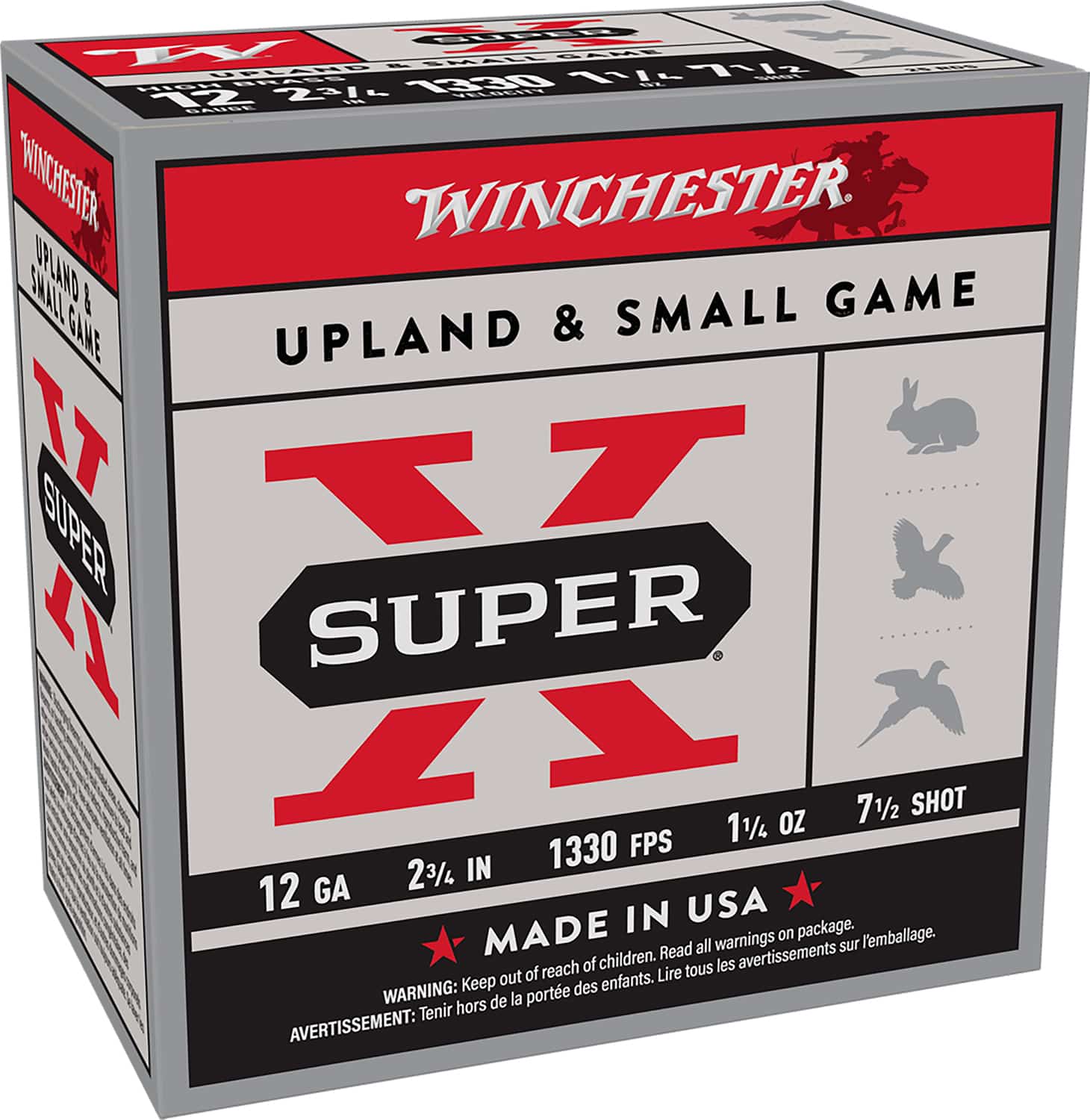Winchester Ammo X127 Super X Game Load High Brass 12Gauge 2.75" 1 1/4oz 7.5Shot 25 Per Box/10 Case