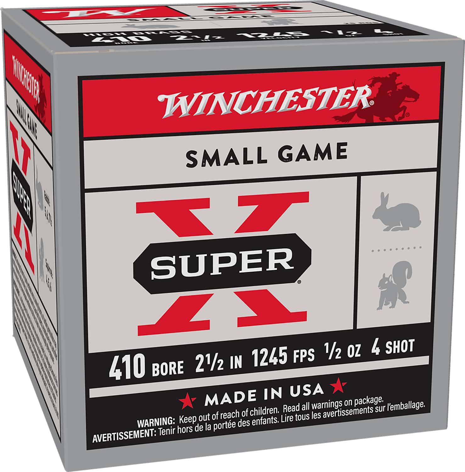 Winchester Ammo X414 Super X Heavy Game Load High Brass 410Gauge 2.50" 1/2oz 4Shot 25 Per Box/10 Case