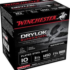 Winchester Ammo SSH10BBB Drylok Super Steel High Velocity 10Gauge 3.50" 1 3/8oz BBBShot 25 Per Box/10 Case