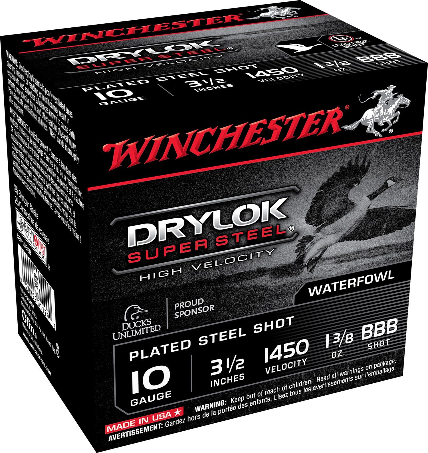 Winchester Ammo SSH10BBB Drylok Super Steel High Velocity 10Gauge 3.50" 1 3/8oz BBBShot 25 Per Box/10 Case