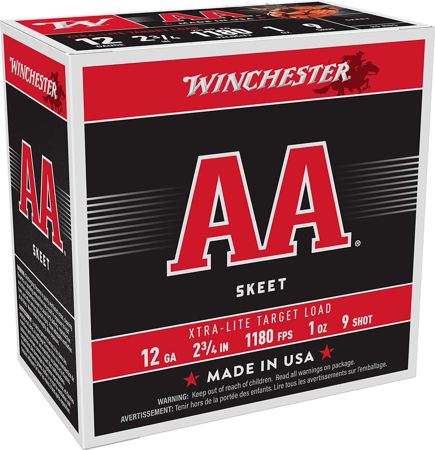 Winchester Ammo AAL129 AA Xtra-Lite 12Gauge 2.75" 1oz 9Shot 25 Per Box/10 Case