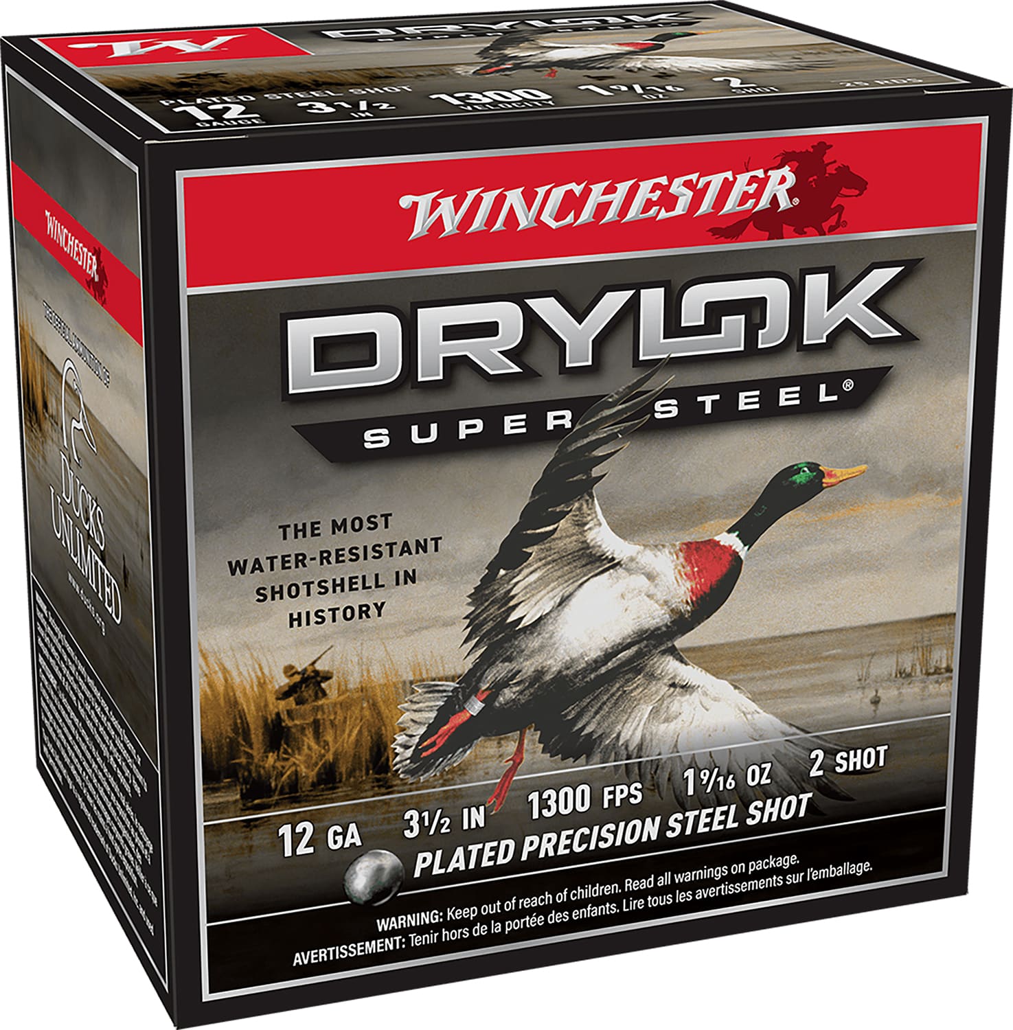 Winchester Ammo XSM12L2 Drylok Super Steel Magnum 12Gauge 3.50" 1 9/16oz 2Shot 25 Per Box/10 Case