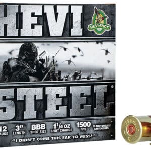 HEVI-Shot HS60888 HEVI-Steel  12Gauge 3" 1 1/4oz BBBShot 25 Per Box/10 Case