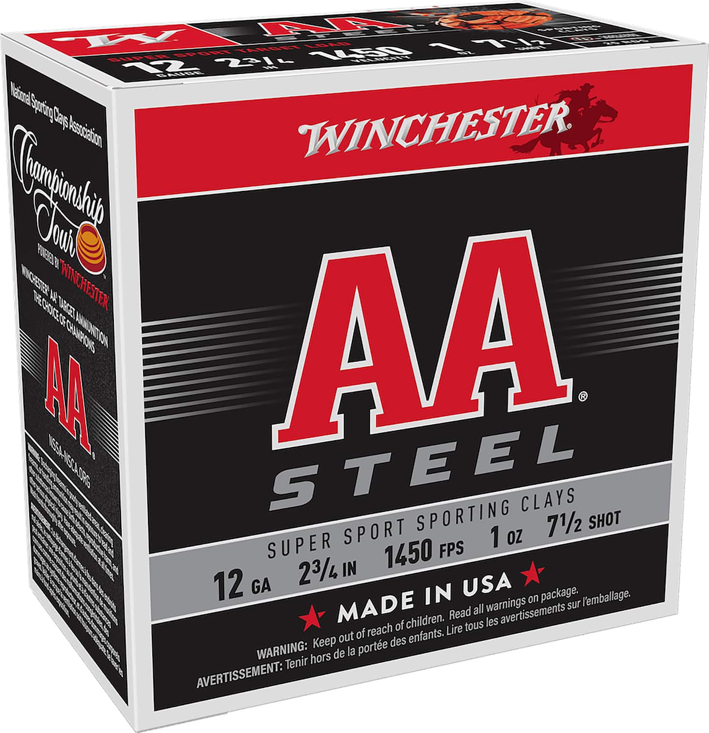 Winchester Ammo AASCL12S7 AA Super Sport Sporting Clay 12Gauge 2.75" 1oz 7.5Shot 25 Per Box/10 Case