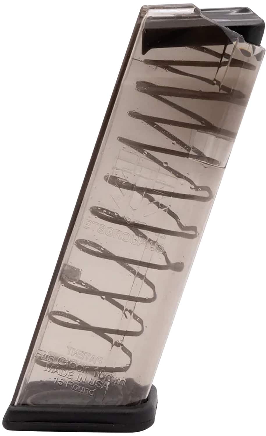 ETS Group GLK20 Pistol Mags 15rd 10mm Auto Compatible w/ Glock 20/29/40 Clear Polymer