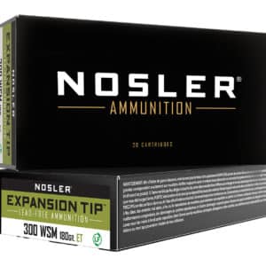 Nosler 40152 E-Tip 300WSM 180gr E Tip Lead Free 20 Per Box/10 Case