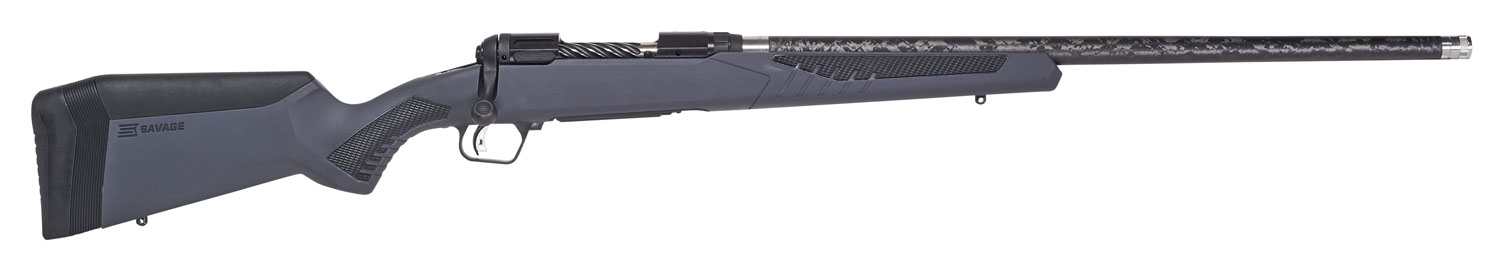 Savage Arms 57577 110 UltraLite Full Size 308 Win 4+1 22" Carbon Fiber Threaded Barrel, Black Melonite Drilled & Tapped Stainless Steel Receiver, Adj AccuStock Gray Synthetic Stock, Right Hand