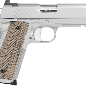 Dan Wesson 01809 Specialist Commander 45 ACP 8+1 4.25" Stainless Steel Barrel, Bead Blasted Serrated Stainless Steel Slide & Frame w/Beavertail & Picatinny Rail, Black/Brown G10 Grip, Ambidextrous