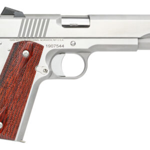 Dan Wesson 01889 Razorback 10mm Auto Caliber with 5" Match Grade Barrel, 8+1 Capacity, Overall Stainless Steel Finish, Beavertail Frame, Serrated Brushed Slide & Cocobolo Grip