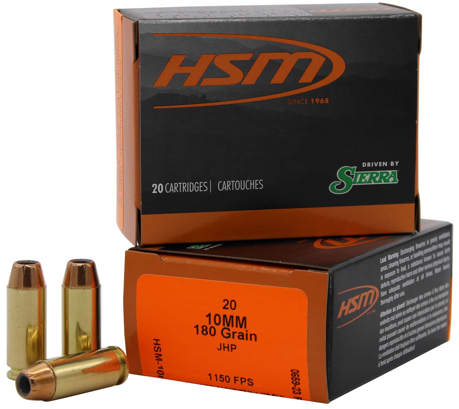 HSM 10MM15N20 Pro Pistol 10mm Auto 180 gr Jacket Hollow Point 20 Per Box/ 20 Case