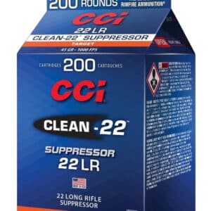 CCI 980CC Clean-22 Suppressor 22 LR 45 gr Lead Round Nose 200 Per Box/ 10 Case